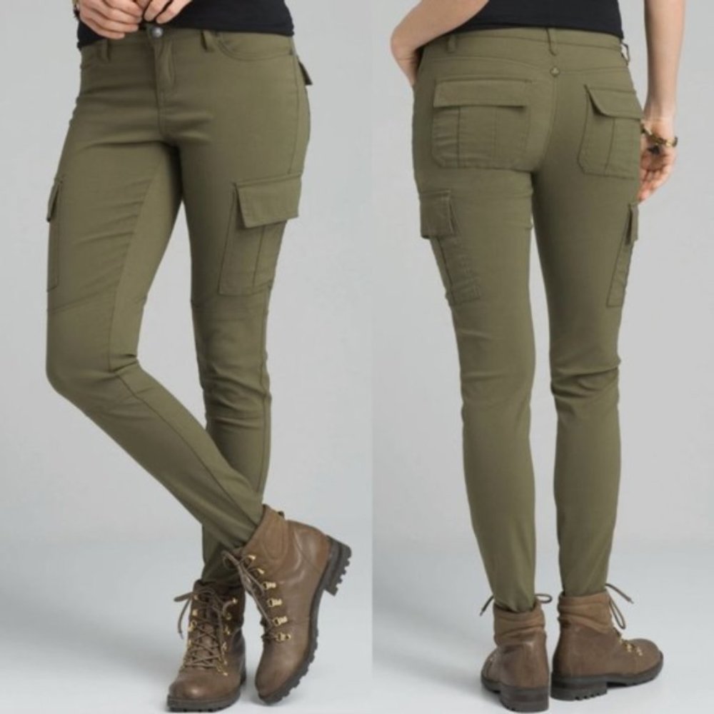 Prana Meme Green Cargo Skinny Hiking Pant - 8